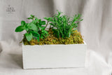 Herb Garden Planter – Distressed white wooden planter